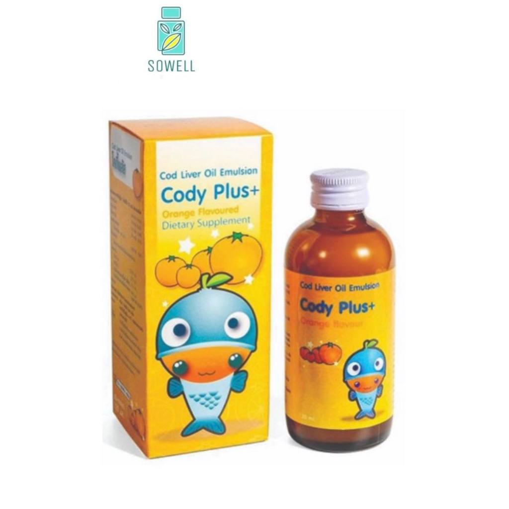 Cody Plus โคดี้พลัส น้ำมันตับปลา รสส้ม วิตามินรวม สำหรับเด็ก บำรุงสายตา ...