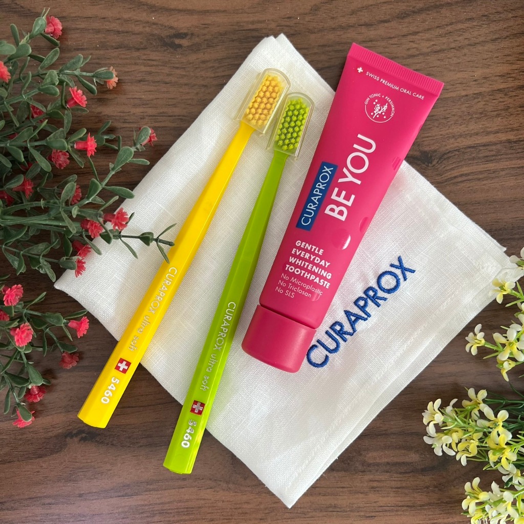 Curaprox Gift Set ชุดเซตของขวัญ แปรงสีฟัน CS 5460 และยาสีฟัน BE YOU ...