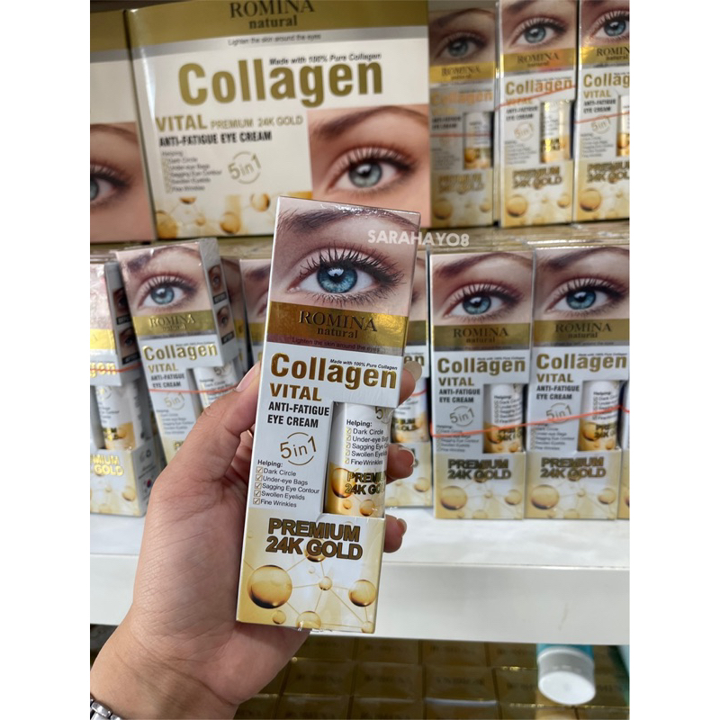 Romina Collagen Vital Anti Fatigue Eye Cream Premium 24K Gold 35g. ครีมบำรุงรอบดวงตา โรมิน่า