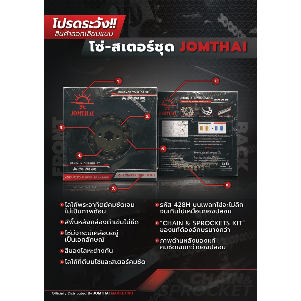 สเตอร์หลัง Jomthai ตราพระอาทิตย์ Wave LED / Super Cub LED ไฟกลม เบอร์ ...