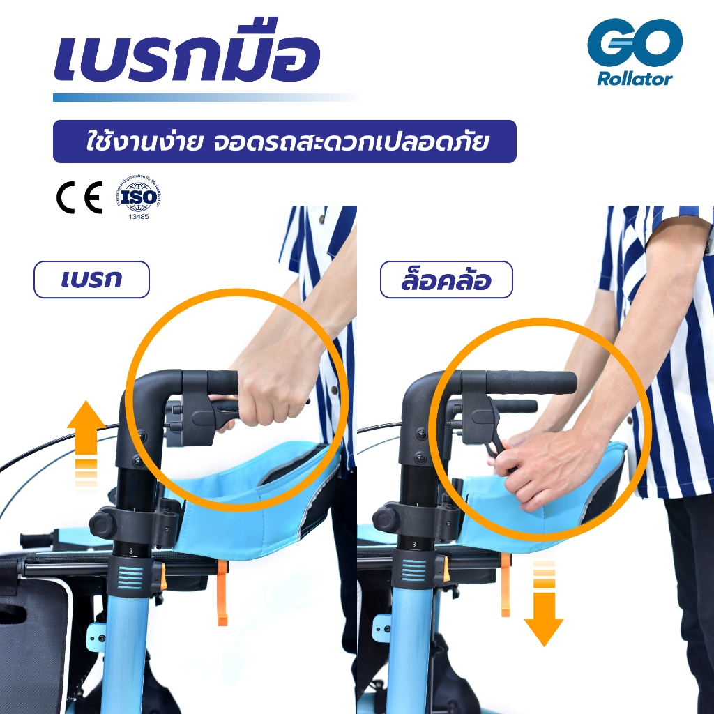 I.MOVE GO Rollator รถเข็นพยุงเดินผู้สูงอายุ น้ำหนักเบา พับได้ มีที่นั่งพัก ปรับระดับได้