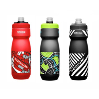 +ถูกชัวร์+(สีพิเศษ)กระติกน้ำจักรยาน CamelBak Podium® 24oz Bike Bottle - Limited Edition (Grid Black / Grid Red / Black S