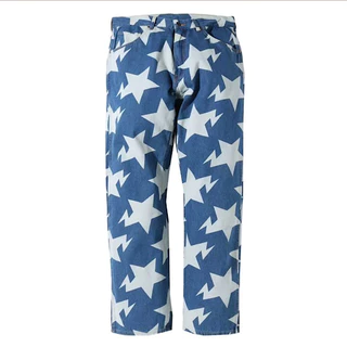 BAPE STA PATTERN LOOSE FIT DENIM PANTS