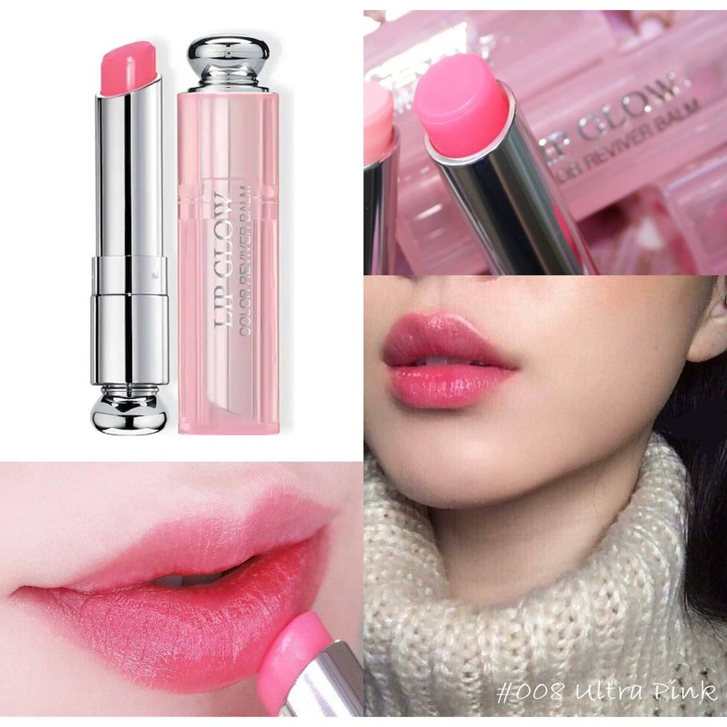 ลิปสติก Dior Addict Lip Glow Color สี001004 008 บำรุงริมฝีปากเพิ่มความชุ่มชื่น มันวาว พร้อม 0764