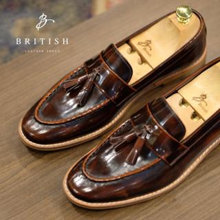 British รองเท้าหนัง Wlid Tassel Loafers (Brown)