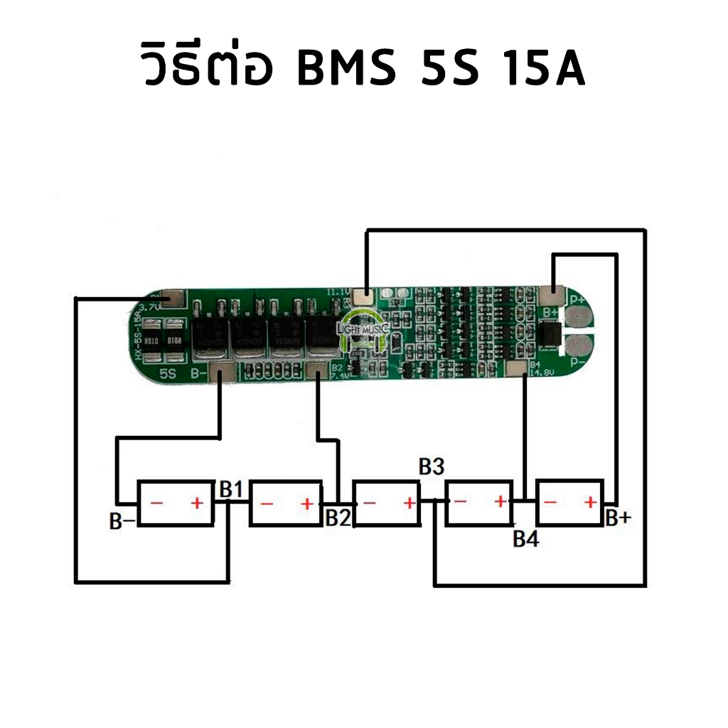 พร้อมส่ง-bms-5s-15a-18-5-v-21-v-โมดูลป้องกันแบตเตอรี่ลิเธียมไอออน-ชาร์จแบตเตอรี่ลิเธียมไอออน-li-ion-3-7-v