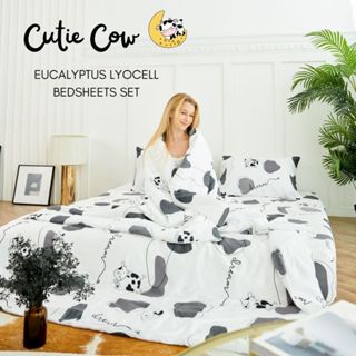 🐄  bloom bedroom เซ็ตผ้าปูที่นอนเทนเซล 100% ลายวัว | Cutie Cow Organic Eucalyptus Lyocell Bed sheets Set 🐄
