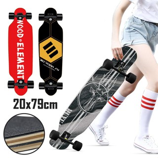 สเก็ตบอร์ด สเก็ตบอร์ดสำหรับมือใหม่ Skateboard เด็กและวัยรุ่น ดับเบิ้ลคลิก สเก็ตบอร์ดเด็กสเก็ตบอร์ด ขนาด80ซม convincing6