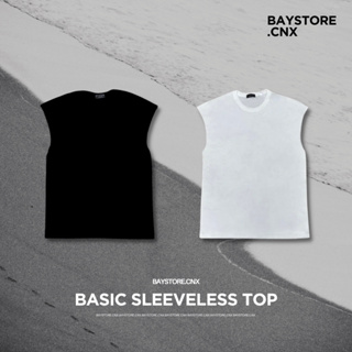 Baystore - Basic sleeveless top เสื้อแขนกุดไหล่ตก