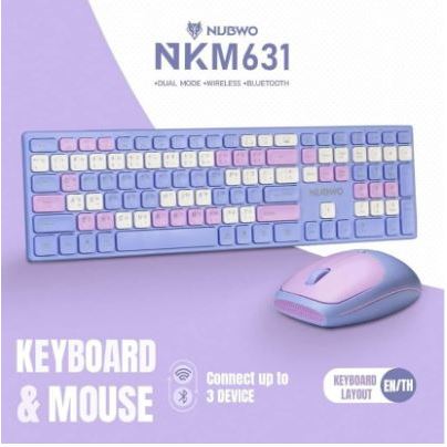 nubwo-nkm-631-keyboard-mouse-wireless-bluetooth-แป้นพิมพ์ไร้สาย-ชุดเมาส์คีย์บอร์ด-ใช้กับ-tablet-ได้ทุก-os-ประกัน-1-ปี