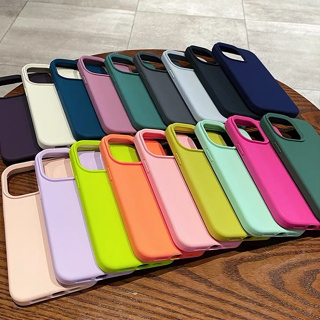 021.🇹🇭ใช้สำหรับ iPhone 15 Pro max 14promax 15Promax เคสใช้สำหรับไอโฟน 11 เคสซิลิโคน พลัส ลบรอยได้ เคสกำมะหยี่ เคสซิลิโคน