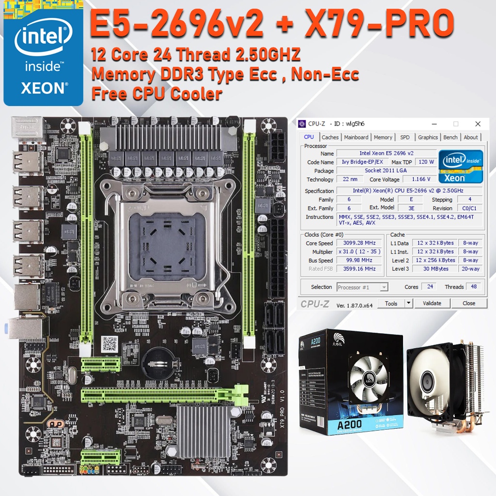 Intel Xeon E5-2696V2 12/24 Core X79Pro M-ATX DDR3 เช็ทสุดประหยัด ...