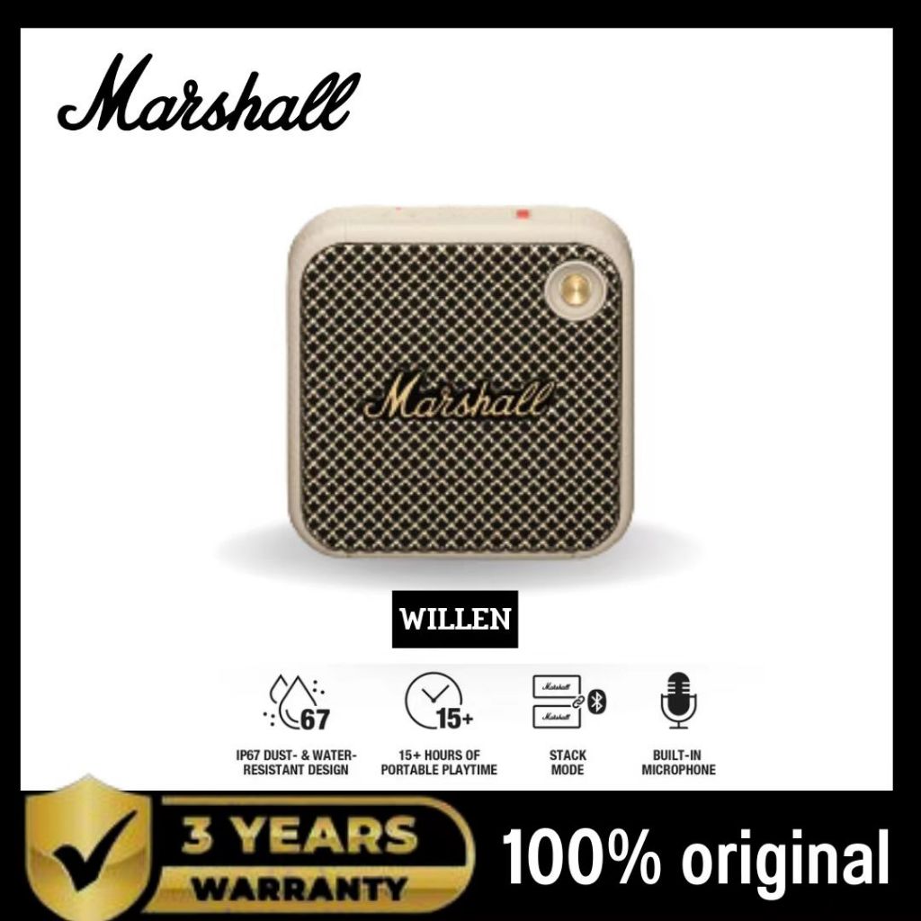 ภาพหน้าปกสินค้าMARSHALL Willen Black and Brass - ลำโพงบลูทูธ ลำโพงพกพา ลำโพง marshall จากร้าน 1go35au22r บน Shopee