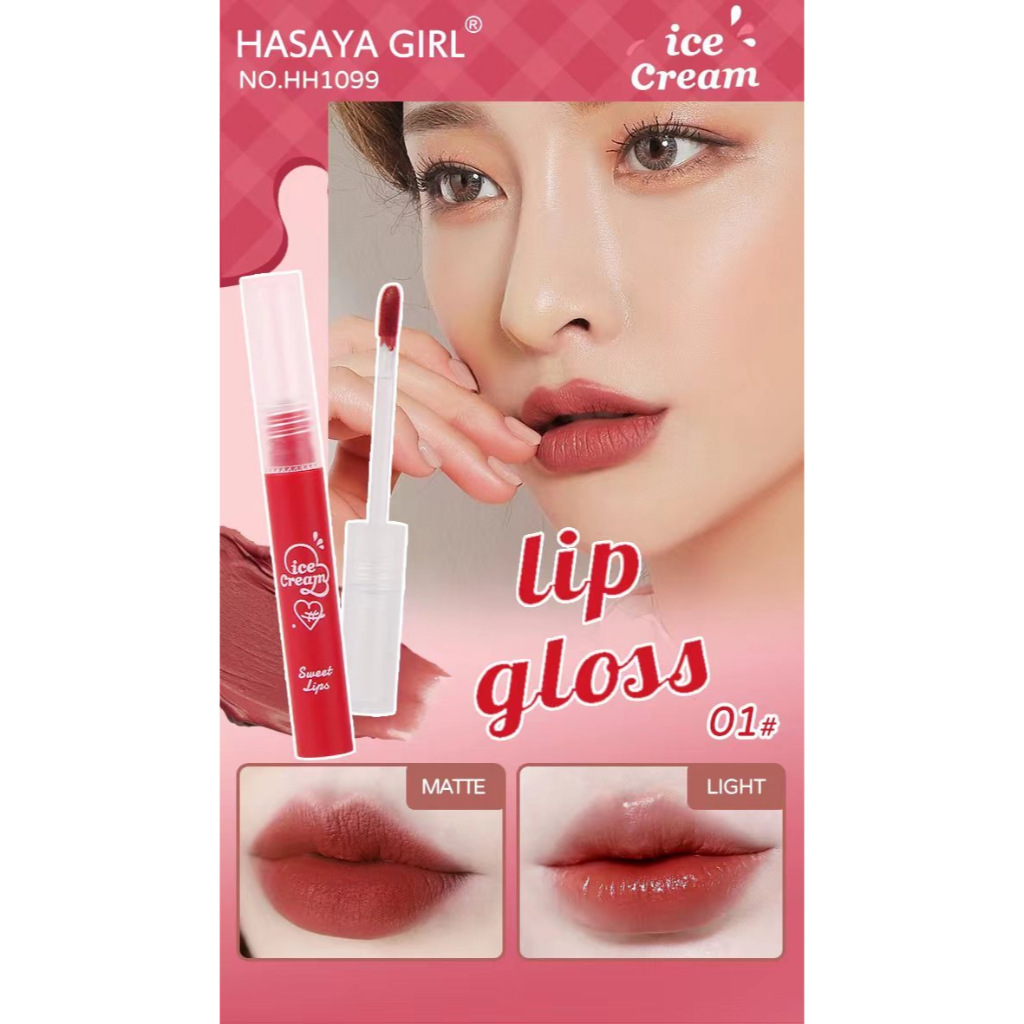 Hasaya Girl Ice Cream Liquid Lip Gloss ลิควิดลิปสติกแมทต์ สีสวย ชัด ติด