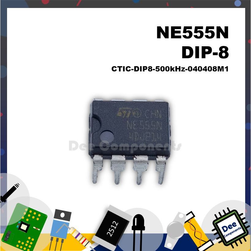 Lot De 5 Circuits Intégrés Texas Instruments SA555P - DIP 8, Neuf