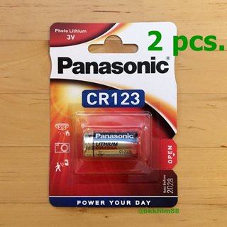 ได้ถ่าน2ก้อน Panasonic CR123A ถ่านลิเที่ยม สำหรับ กล้อง ไฟฉาย Surefire ของแท้ ของใหม่ Lithium Battery 3V CR123