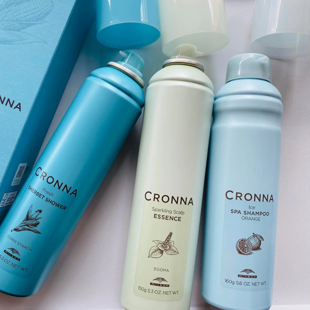 MILBON CRONNA Ice Spa Shampoo 160g/ Sparkling Scalp Essence150g/ Fresh ...