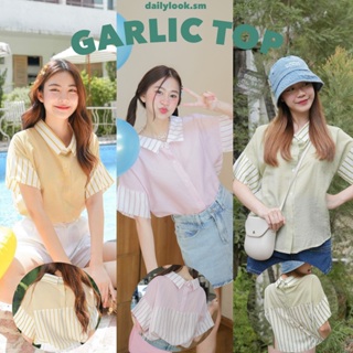 Garlic top 🧄💛 เสื้อเชิ้ตลายทางแขนสั้น เหมาะกับอากาศช่วงนี้มากค่าซิสส⛅️