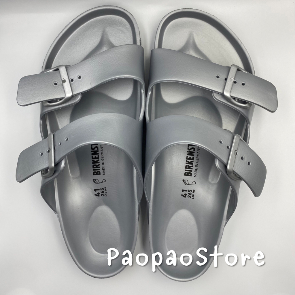 พร้อมส่ง Birkenstock Arizona EVA สี Black/Anthracite/Metalic Silver เบาใส่สบาย | Shopee Thailand