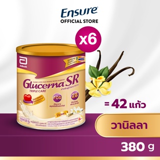 [ส่งฟรี] Glucerna SR กลูเซอนา เอสอาร์ กลิ่นวานิลลา 380g 6 กระป๋อง Glucerna SR Vanilla 380g x6 สำหรับผู้ป่วยเบาหวาน