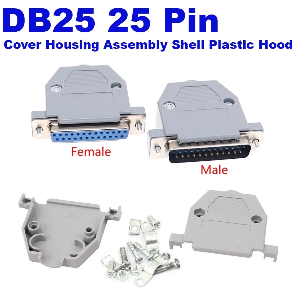 DB25 25 Pin Female/Male 2Rows Solder Type Plug D-SUB Male Plug Socket ...