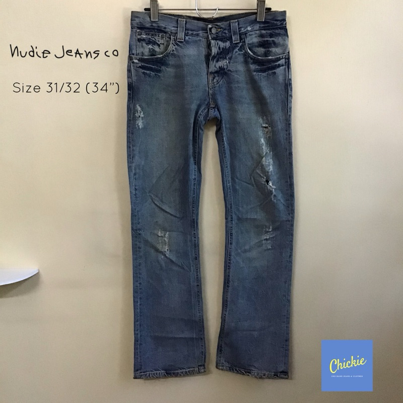 NUDIE Jeans กางเกงยีนส์ ทรง BOOT CUT Size 31/32 กางเกงยีนส์มือสอง