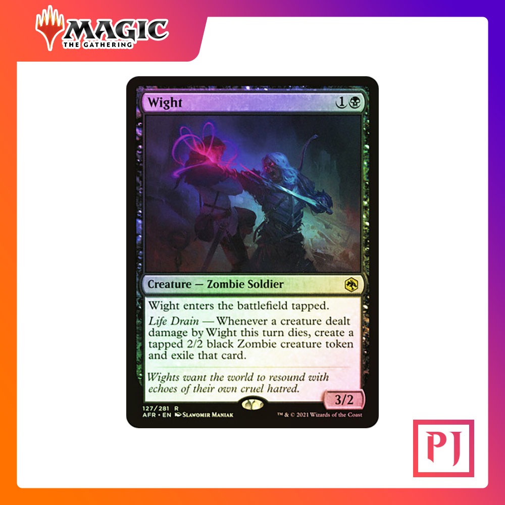 [MTG] Wight [AFR] [BLACK] [RARE] [FOIL] [ENG] (การ์ดเมจิค / Magic the ...