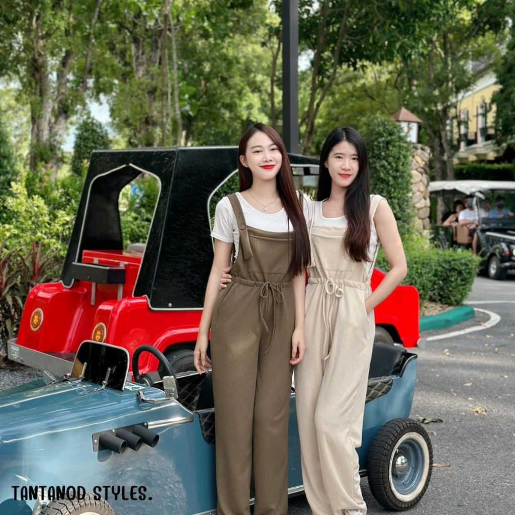 ชุดเซต เสื้อเอี๊ยมผ้ายืด ขายาวรูดเอว รุ่น biby