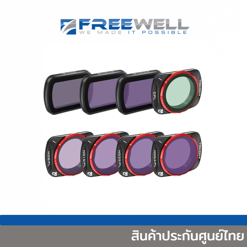 Freewell Bright Day Kit 4 Filtri ND/PL Per Mavic 2 Zoom E Enterprise – ND8, ND16, ND32, ND64 Con Vetro Ottico
