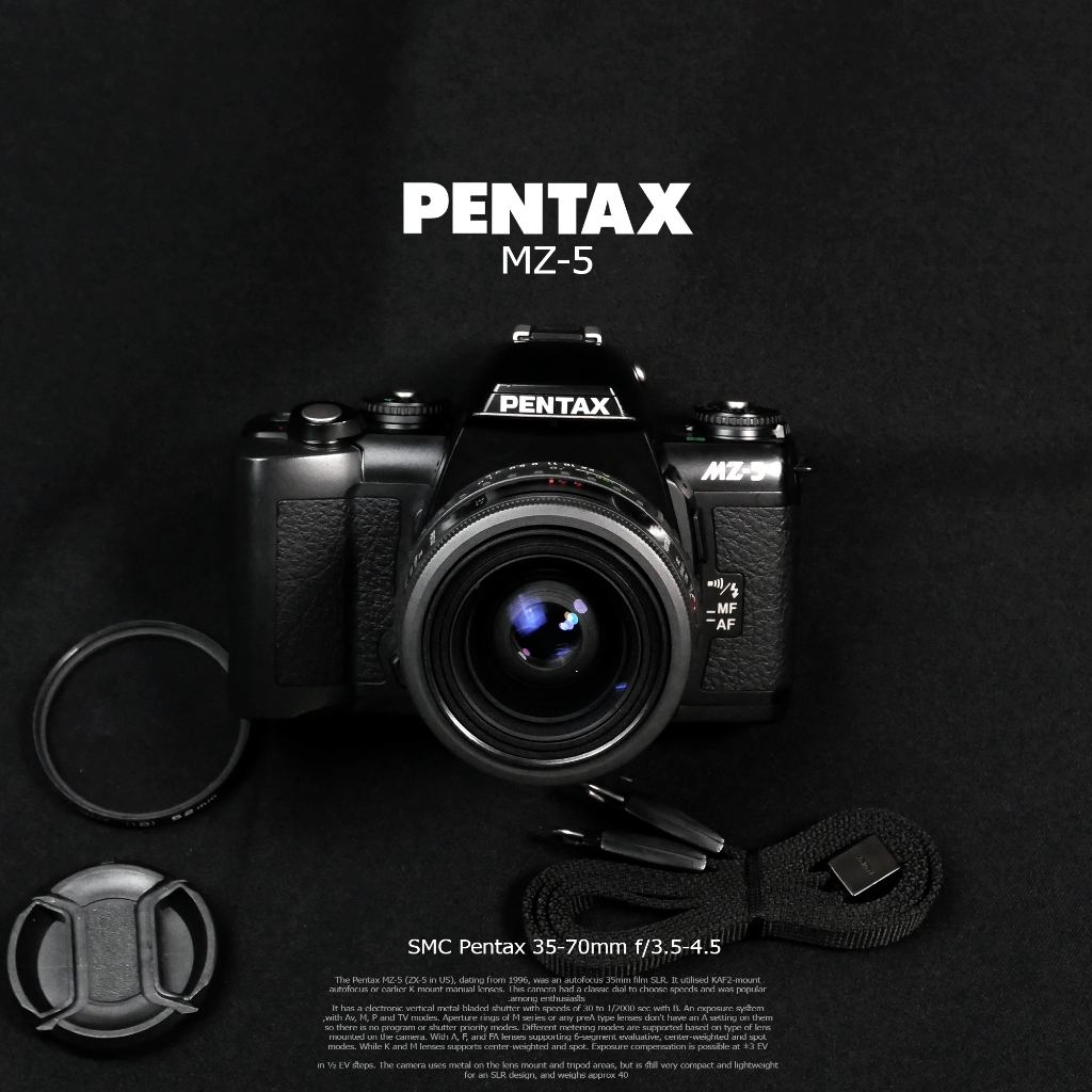 กล้องฟิล์ม Pentax MZ5 Lens SMC Pentax 3570mm f/3.54.5 ใช้งานเต็มระบบ