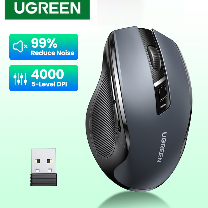 UGREEN เมาส์ไร้สาย 6 ปุ่มเสียงเงียบ Wireless Mouse 2.4G พร้อมตัวรับ ...