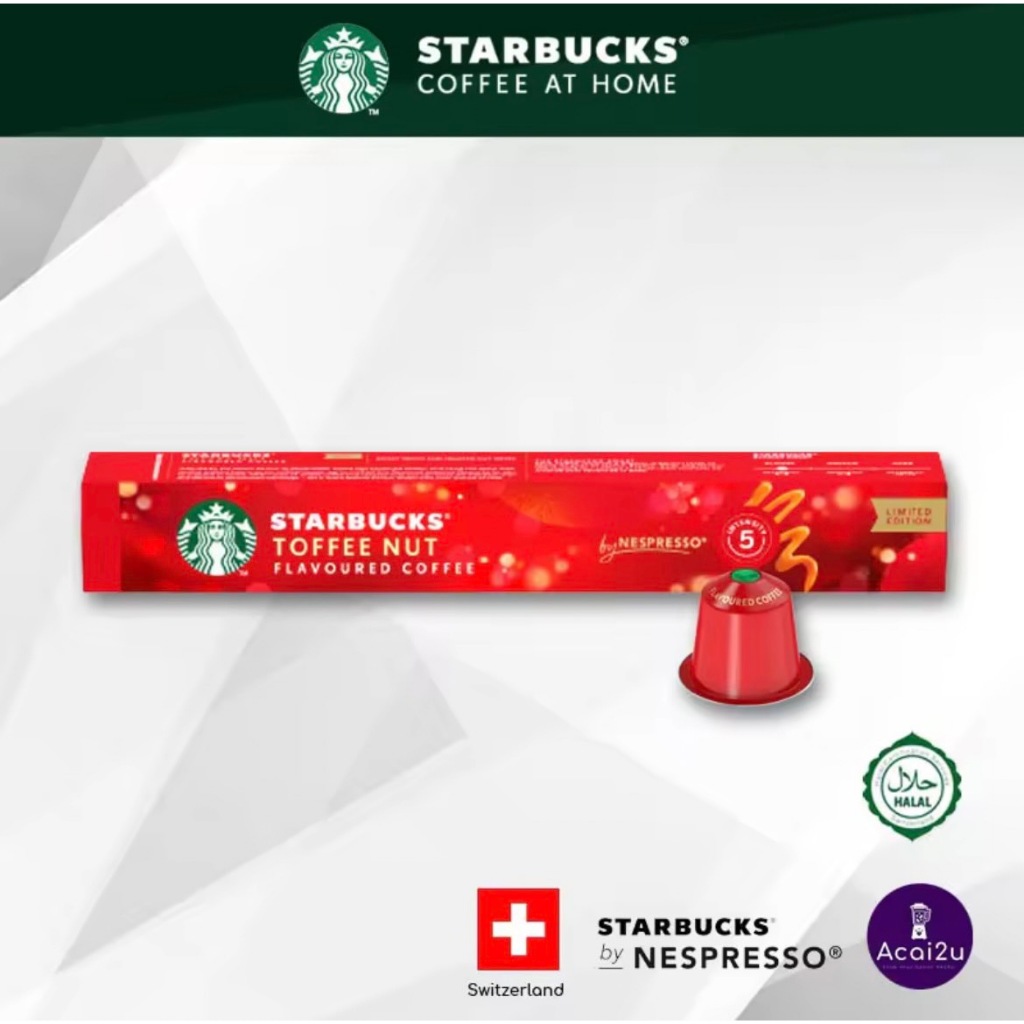 STARBUCKS® Toffee Nut Flavoured Coffee by NESPRESSO® Blonde® Roast