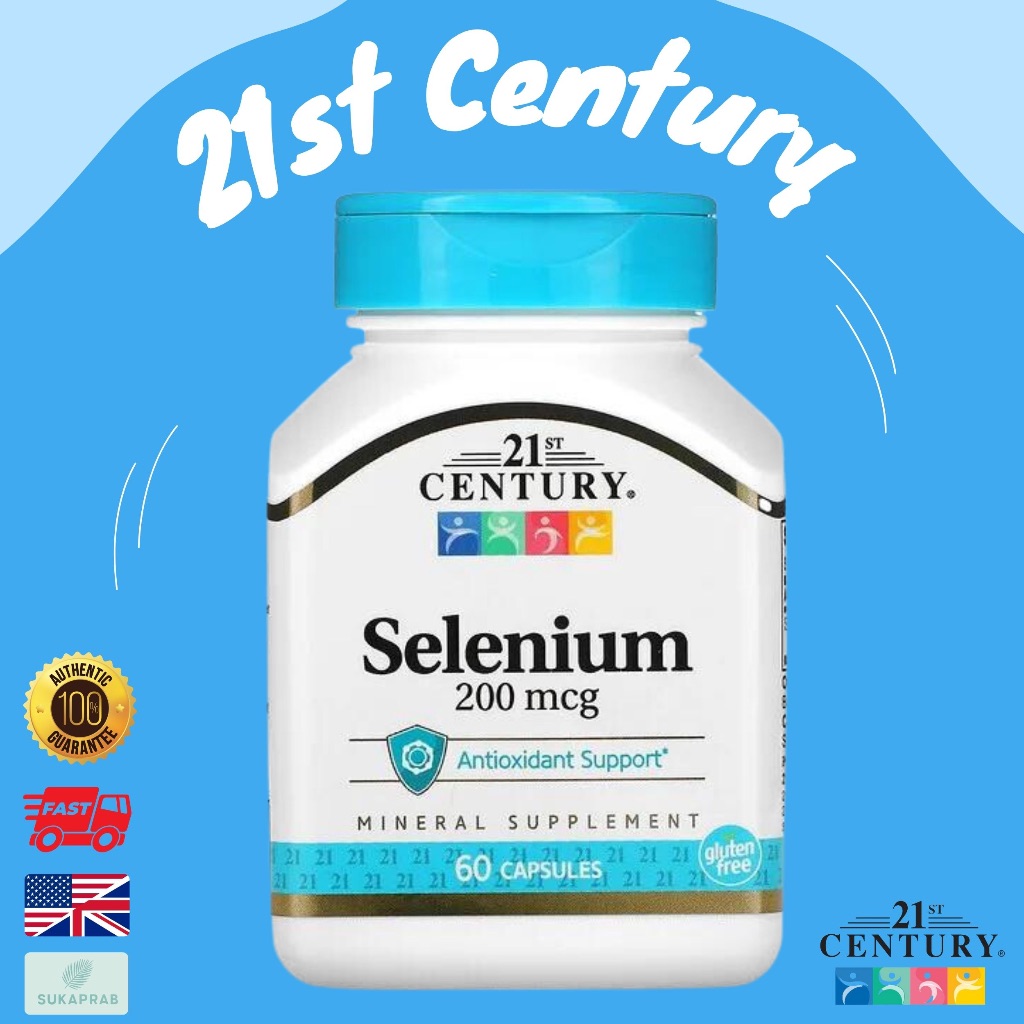พร้อมส่ง 🇺🇸 21st Century Selenium 200 mcg 60 Capsules ซีลีเนียม บำรุง ...