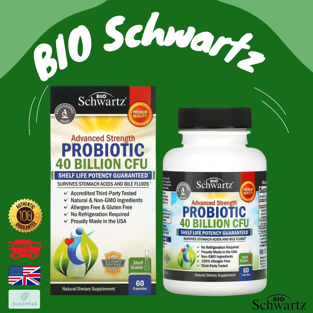 พร้อมส่ง BioSchwartz Advanced Strength Probiotic 40 Billion CFU 60 Capsules โปรไบโอติก 4 หมื่น