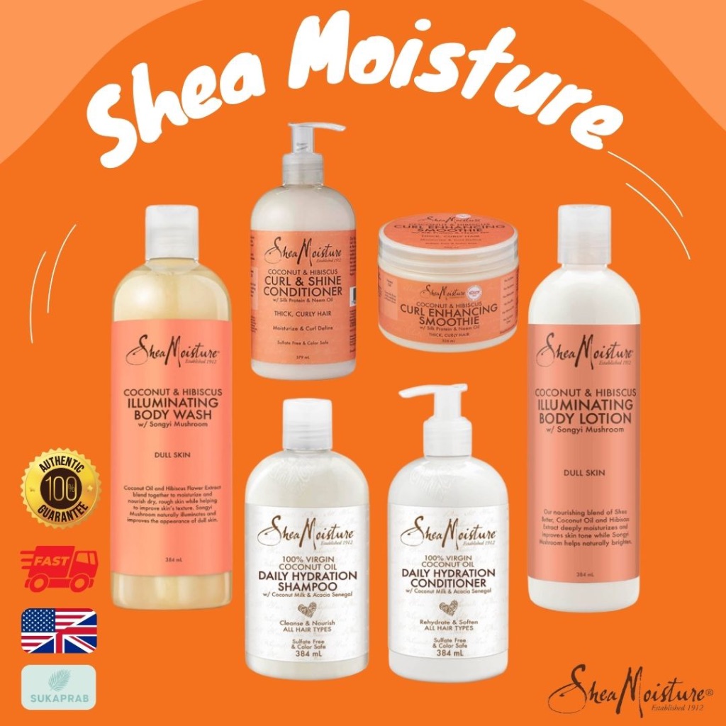 พร้อมส่ง Shea Moisture Coconut & Hibiscus 100 Virgin Coconut Oil Daily