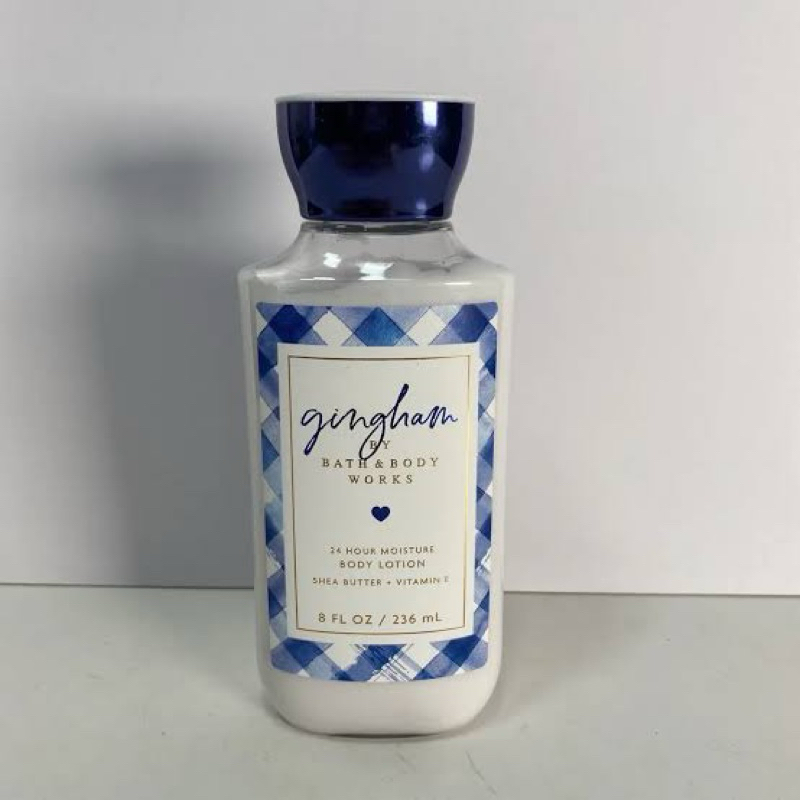 Bath & Body Works Gingham Body Lotion Shea Butter Vitamin E 24 hr moisture 236ml. แท้ Shopee