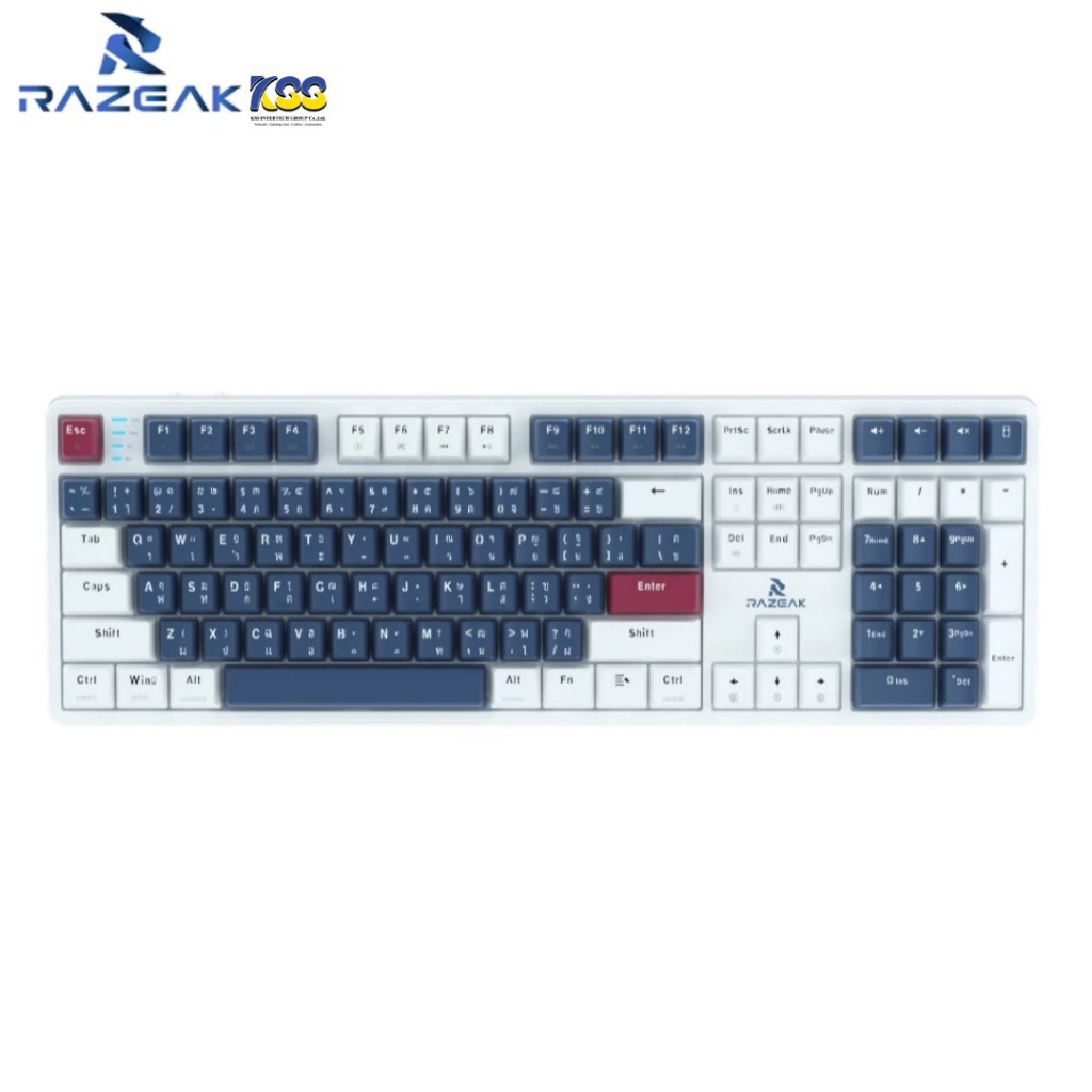 KEYBOARD RAZEAK K1 MECHANICAL FULL RGB BLACK-WHITE (BLUE-RED SWITCH ...
