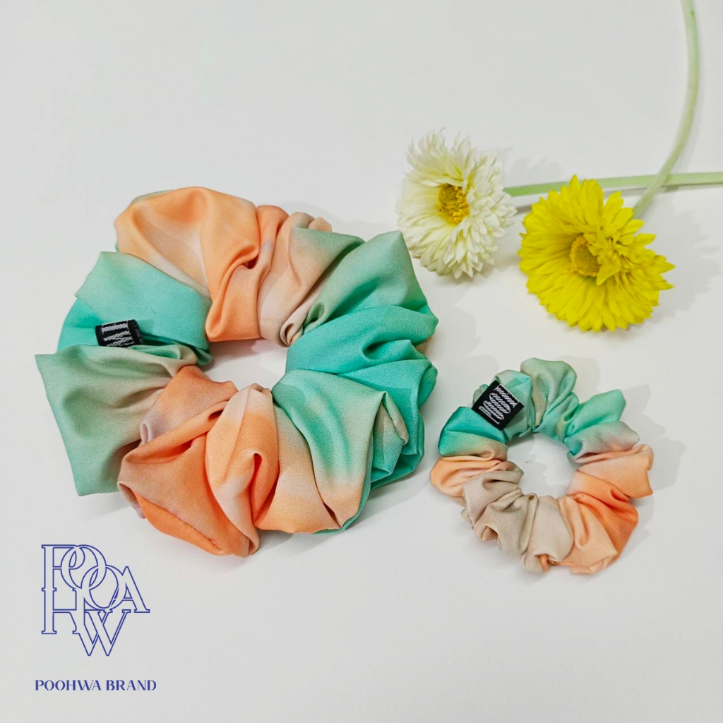 SCRUNCHIES ยางรัดผม รุ่น Gradient color ลิขสิทธิ์แท้ POOHWA BRAND หนัง ...