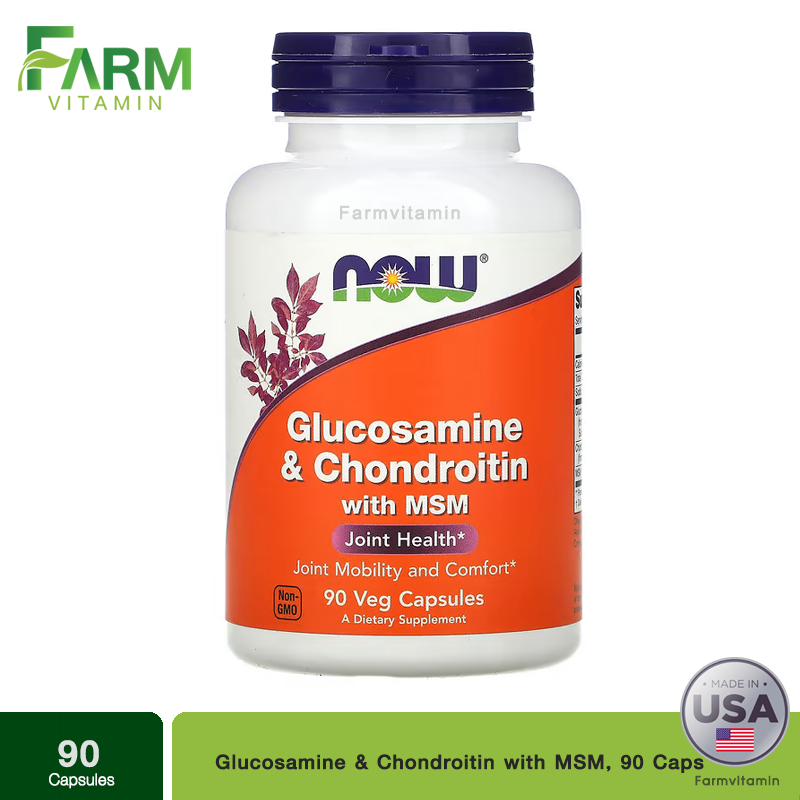 NOW Foods, Glucosamine & Chondroitin with MSM, 90 Capsules | Shopee ...