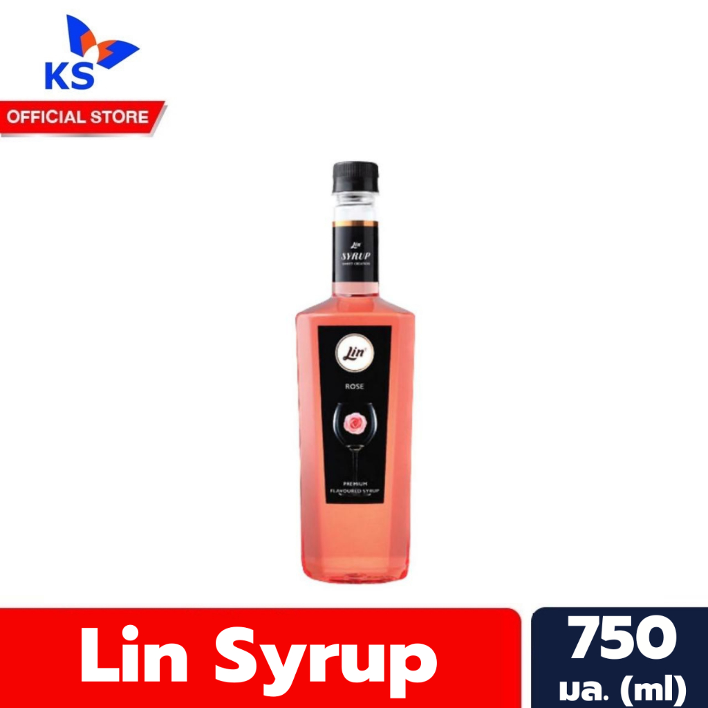 ลิน ไซรัป ผลิตภัณฑ์น้ำเชื่อม รสโรส(กุหลาบ) Lin Syrup 750 มล.มีหลาย ...