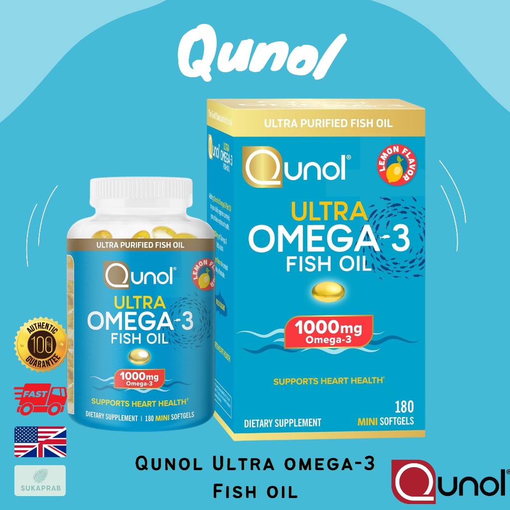 พร้อมส่ง Qunol Fish Oil Omega 3 Mini Softgels 1000mg Omega 3 EPA + DHA