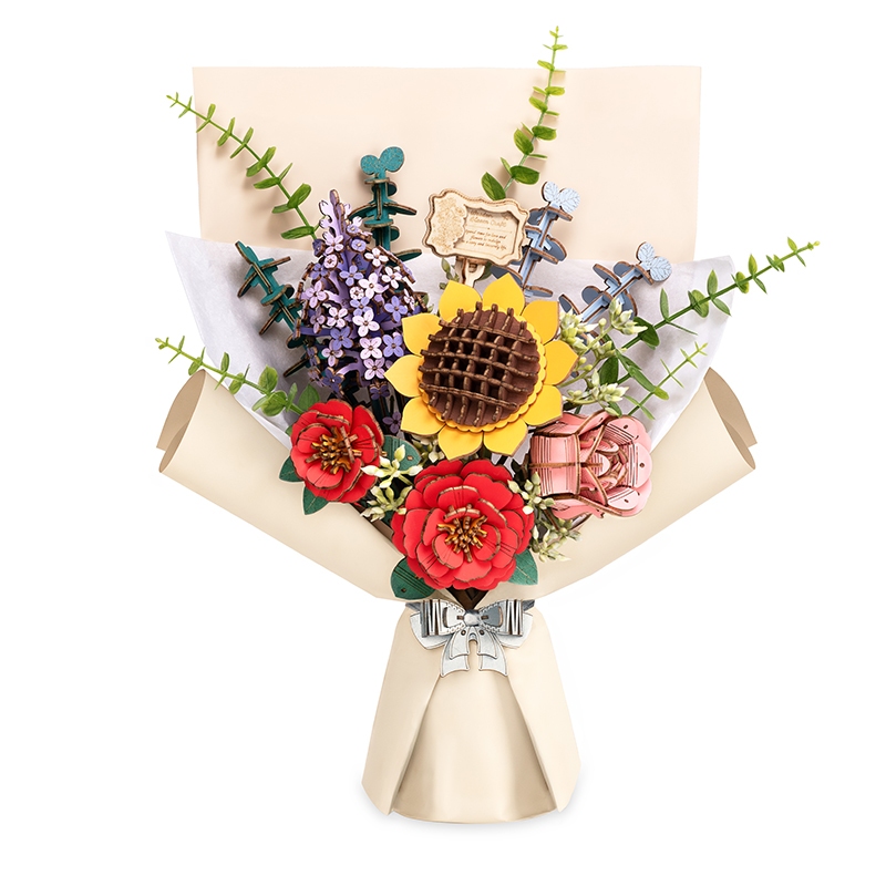 Robotime DIY โมเดลต่อประกอบ ช่อดอกไม้ RBT Wooden Flower Bouquet ...