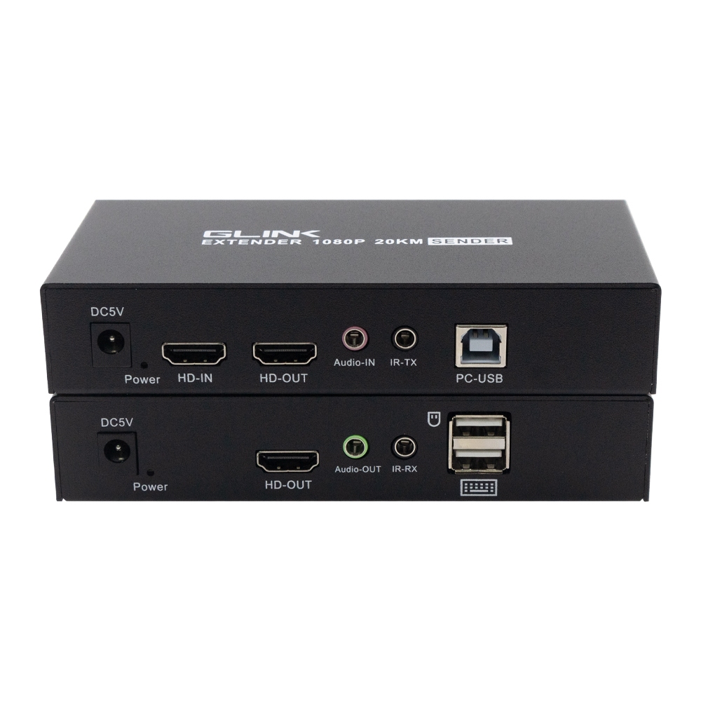 Extendeur Fibre Optique KVM 20km - HDMI, USB, Audio 3.5mm - Pour Télécommande Clavier Souris - 1080p 60Hz