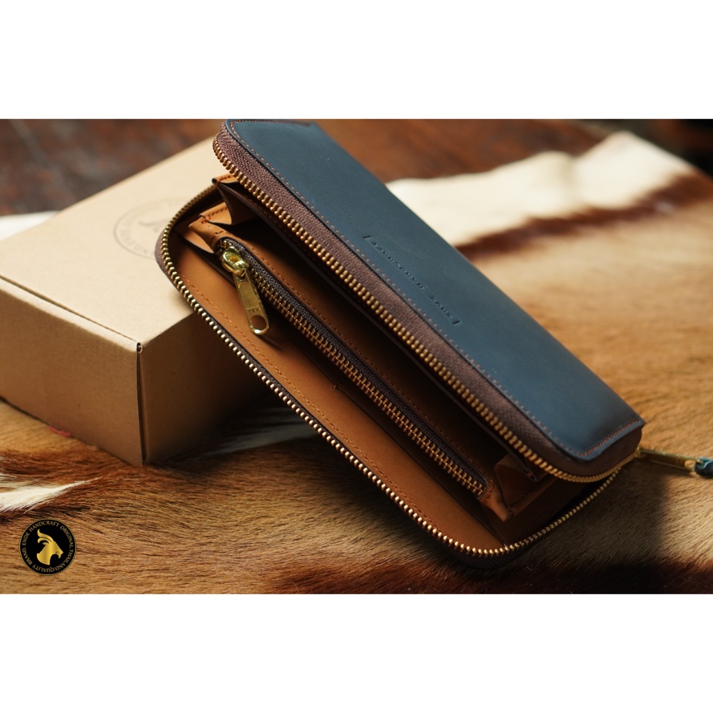 กระเป๋าตังหนังแท้ใบยาวซิปรอบ EL-Zipper 23 | Shopee Thailand