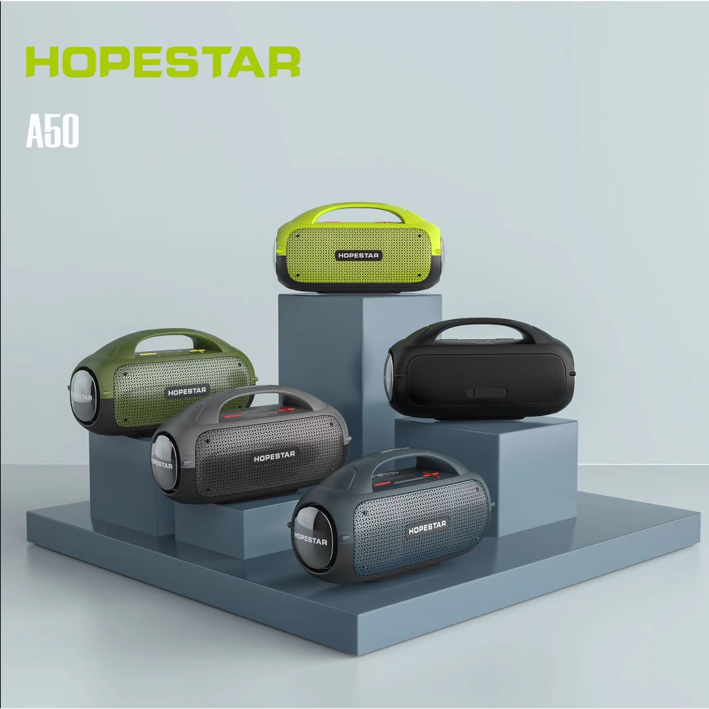 HOPESTAR A50 ลำโพงบลูทูธแบบพกพาพร้อมไมโครโฟน แรงขับ80W เสียงดี เบสแน่น ...