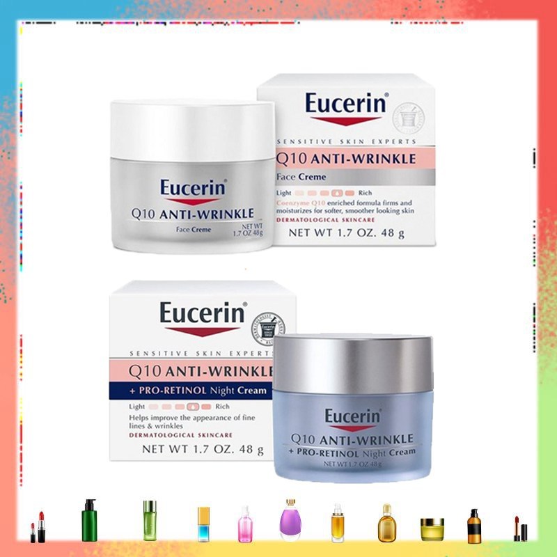 (ครีมกลางวัน/ ครีมกลางคืน) Eucerin Q10 AntiWrinkle Face Cream ขนาด 48g