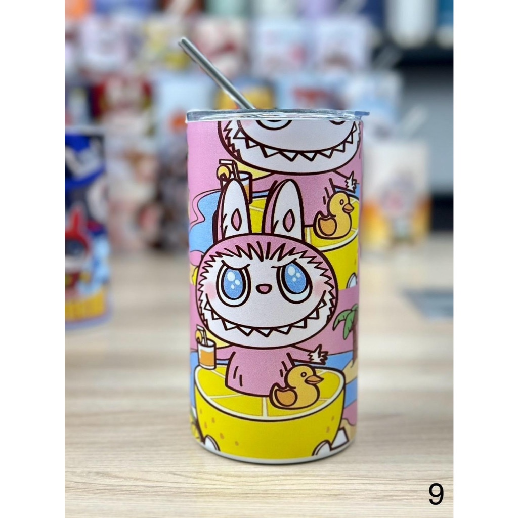 แก้วน้ำ ลาบูบู้ พร้อมหลอดดูด แก้วกาแฟสแตนเลส แก้วน้ำเก็บความเย็น Labubu ...
