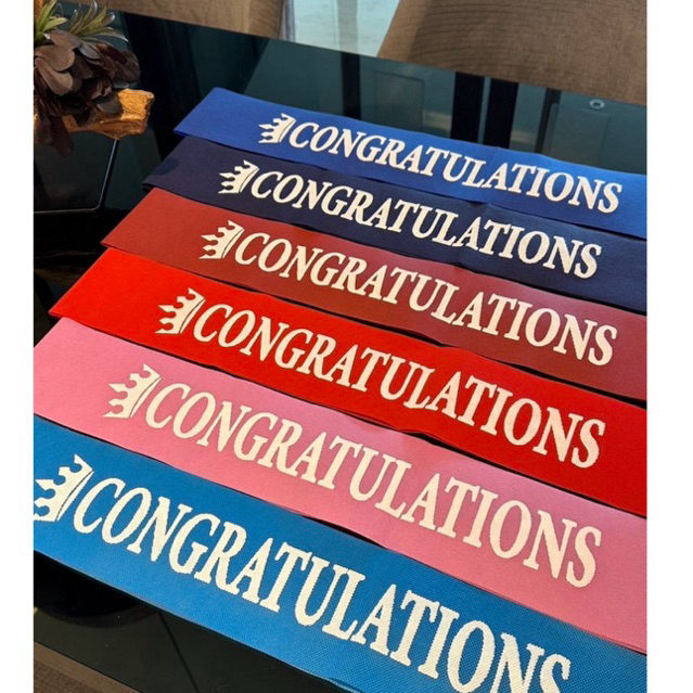 สายสะพายปัจฉิม ผ้าสปันบอนด์ สายสะพาย Congratulation พร้อมส่ง | Shopee ...