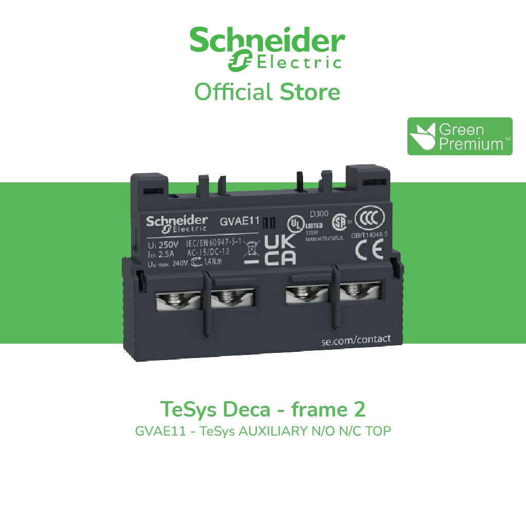 Schneider Electric Auxiliary contact block,รุ่น Tesys Deca,1NO+1NC ...