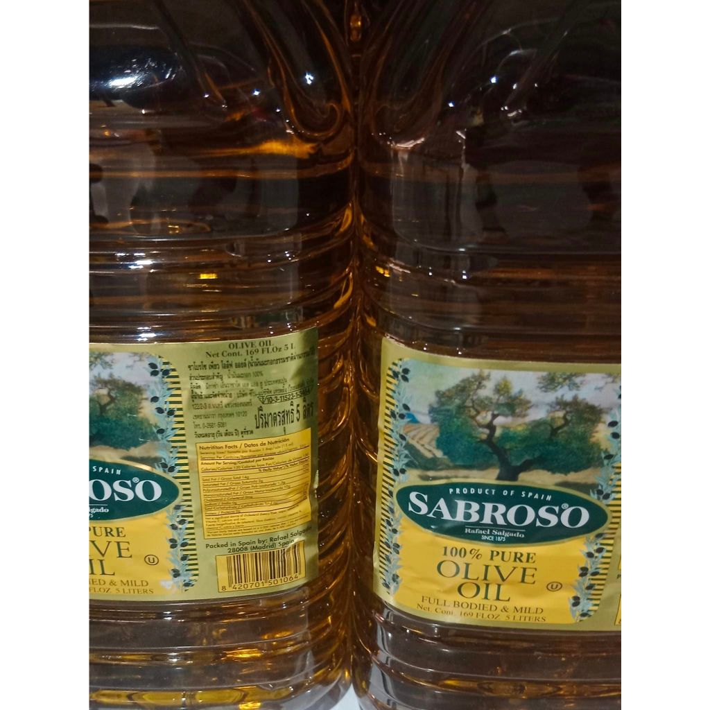 SABROSO 100% Olive Oil * XXL CATERING BOTTLE * 5 LITERS | Shopee Thailand
